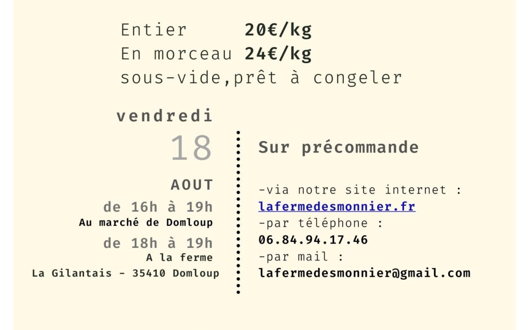 panier du 18/08 – vente de lapins