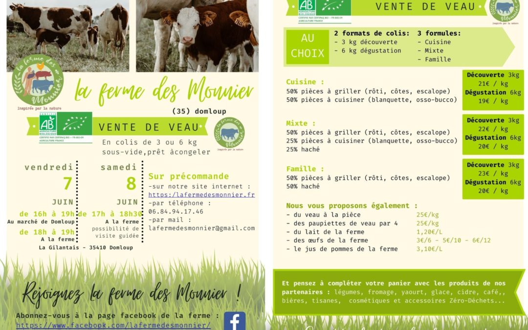 panier du 07/06 – VENTE DE VEAU